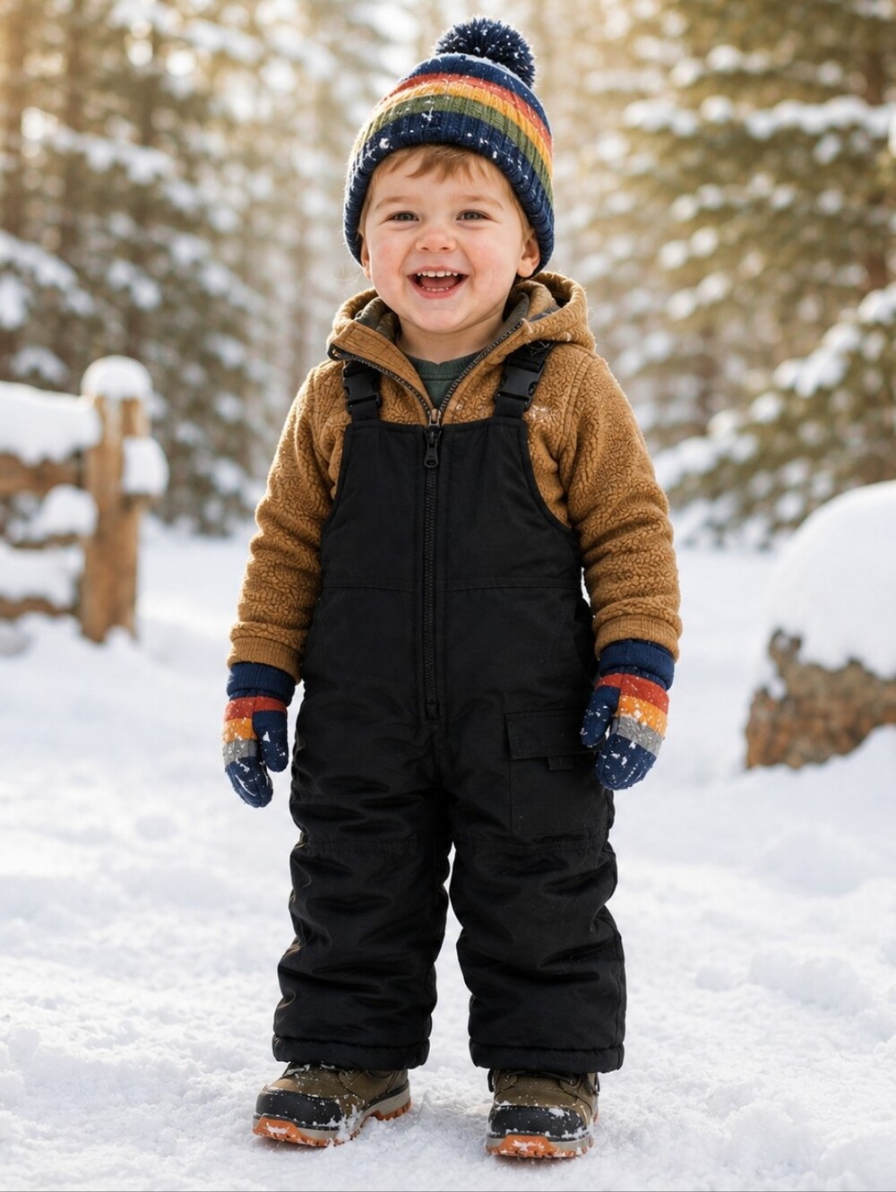 London Fog Toddler Snow Bib Overalls 2T Black Insulated Ski Snow Pants